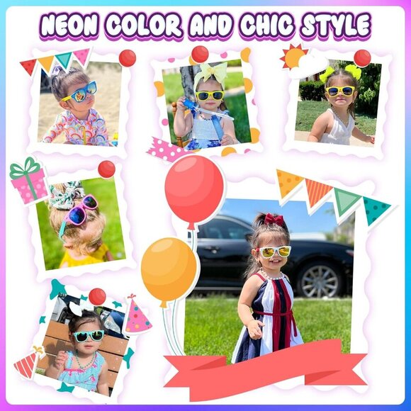 Kids Sunglasses Bulk Party Favors, 24Pack Kids Sunglasses Party Favors with UV40 - Picture 3 of 8